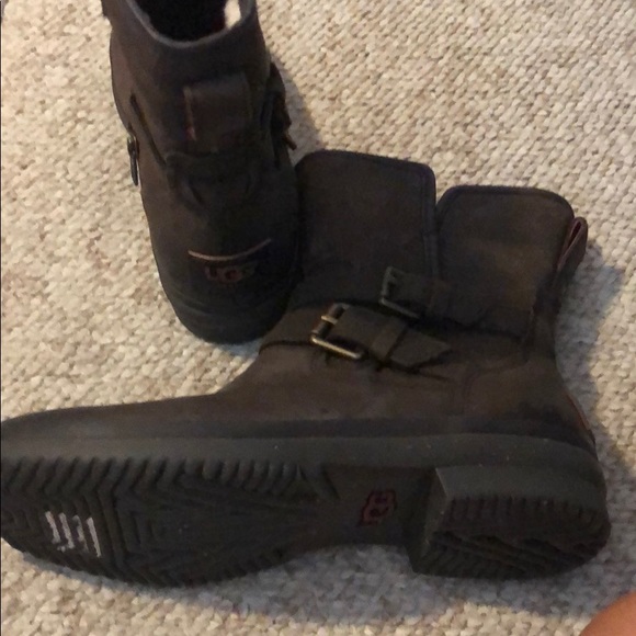 Ugg zip up brown leather boots size 7 - Picture 5 of 10